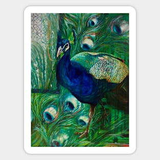 Peacock and the Green Door Sticker